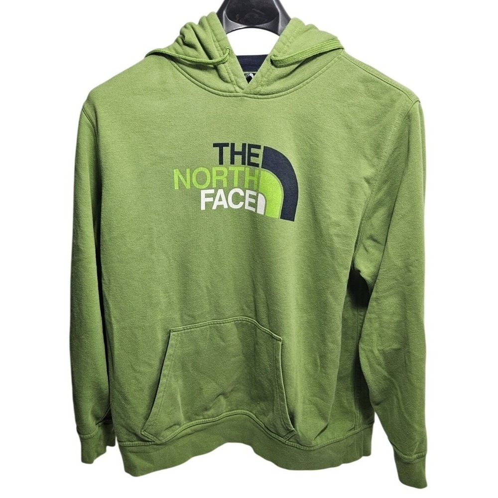 The North‎ Face Mens XL Green Logo Pullover Hoodie Sweatshirt Fleece
